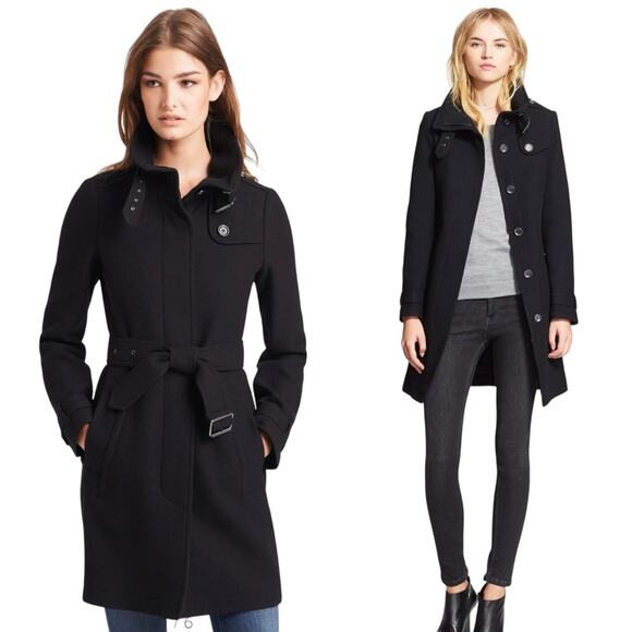 BURBERRY Rushworth Belted Wool Cashmere Blend Coat - Picture 1 of 9